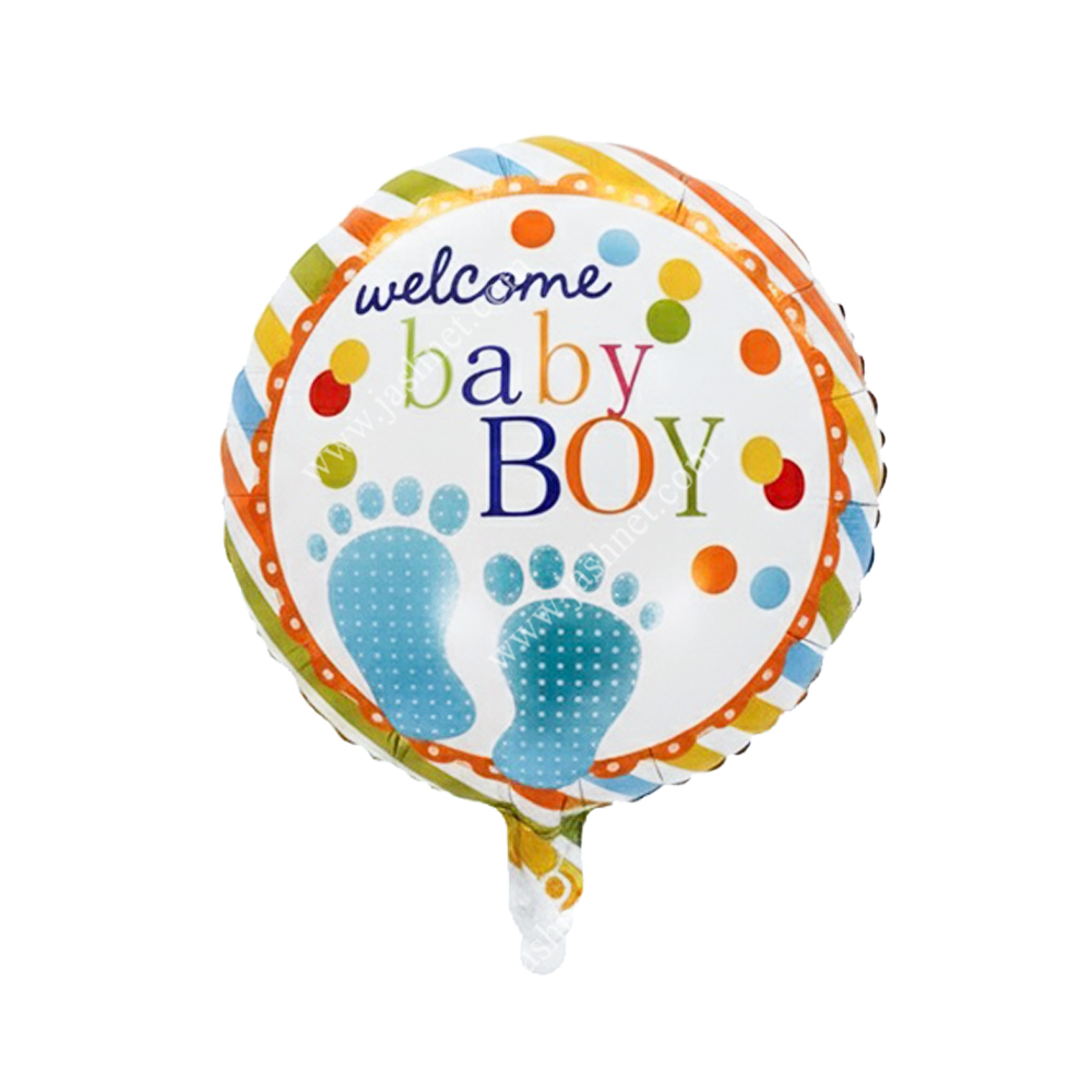 ست بادکنک فویلی بی بی پسر کد FB856 4 فویلی گرد BABY BOY