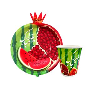 پیش دستی و لیوان تم شب یلدا