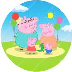 بنر گرد تم تولد پپاپیگ