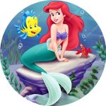 بنر گرد تم تولد پری دریایی