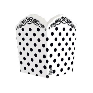 پاپ کورن تم تولد سفید خال مشکی