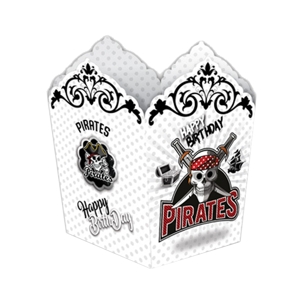 پاپ کورن تم تولد دزدان دریایی کد BT1027 3 پاپ کورن تم تولد دزدان دریایی