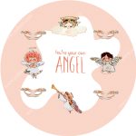 بنر گرد تم تولد فرشته