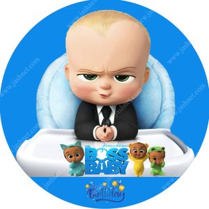 بنر گرد تم تولد بچه رئیس