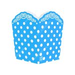 پاپ کورن تم تولد آبی خال سفید