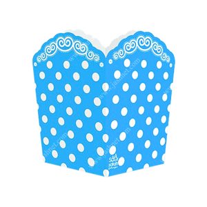 پاپ کورن تم تولد آبی خال سفید