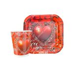 پیش دستی و لیوان تم ولنتاین