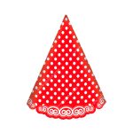 کلاه تم تولد قرمز خال سفید