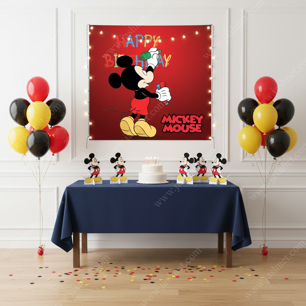 بنر تم میکی موس کد BT1080 4 بکگراند تم تولد میکی موس