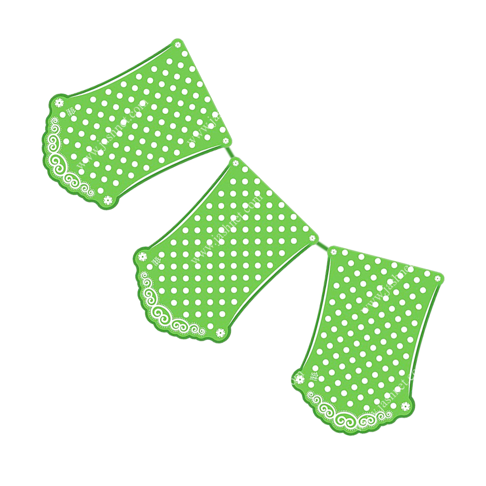 ریسه تم تولد سبز خال سفید کد BT1014 3 ریسه تم تولد سبز خال سفید