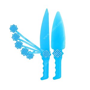 کارد و کفگیر تم تولد آبی خال سفید