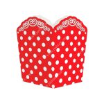 پاپ کورن تم تولد قرمز خال سفید